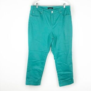 d. jeans emerald green roll cuff ankle jeans